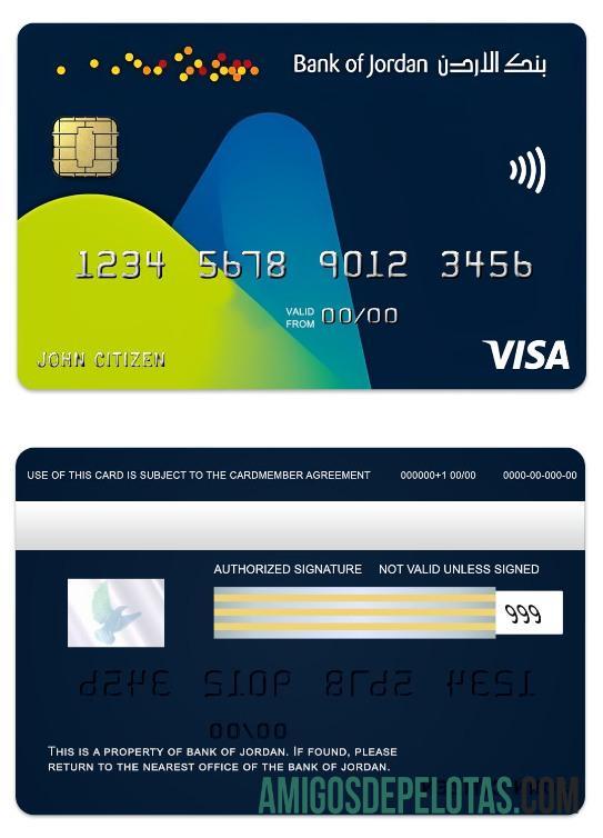 Jordan Bank Of Jordan Visa Classic Card example